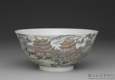 图片[3]-Bowl with immortal mountains and pavilions in falangcai painted enamels, Qing dynasty, Qianlong reign (1736-1795)-China Archive